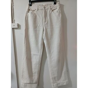 NOVA VINTAGE Cream Wide Leg Jeans Womens Size 27 Cotton High Rise
